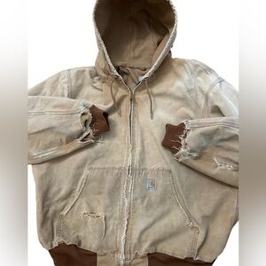Vintage Carhartt Jacket/Coat Faded Thrashed Distressed Men’s Size XL J131 BRN